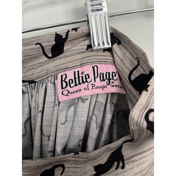 Bettie Page by Coral Jade Halloween Black Cat Circle Swing Skirt w/pockets Sz XL - Picture 3 of 5